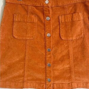 Urban Outfitters Corduroy Brown/Orange Mini Skirt